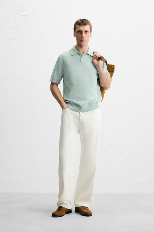 STRUCTURED KNIT POLO SHIRT
