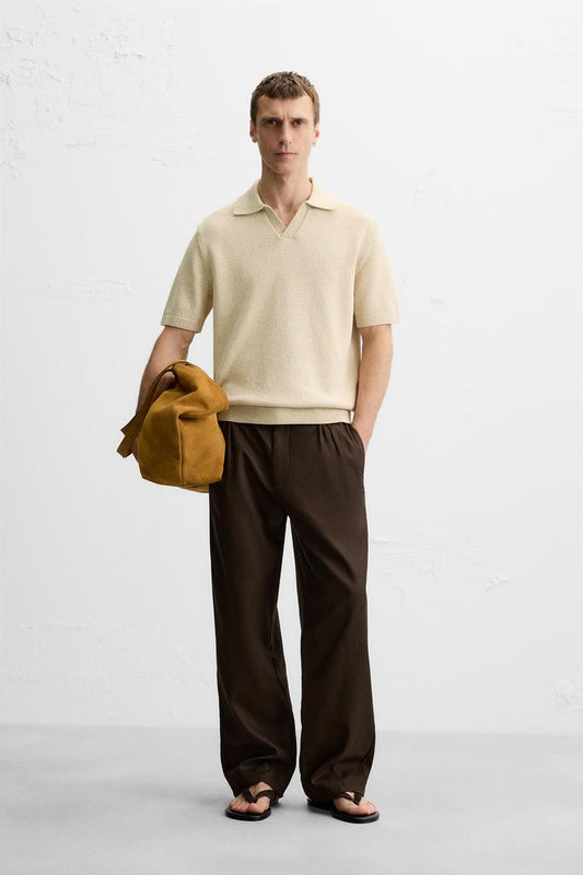 STRUCTURED KNIT POLO SHIRT